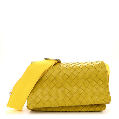 Bottega Veneta Nappa Intrecciato Small Fold Crossbody Messenger Lemon 1 of 9