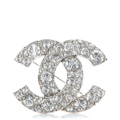 Chanel Crystal Large CC Brooch Silver 1 of 4
