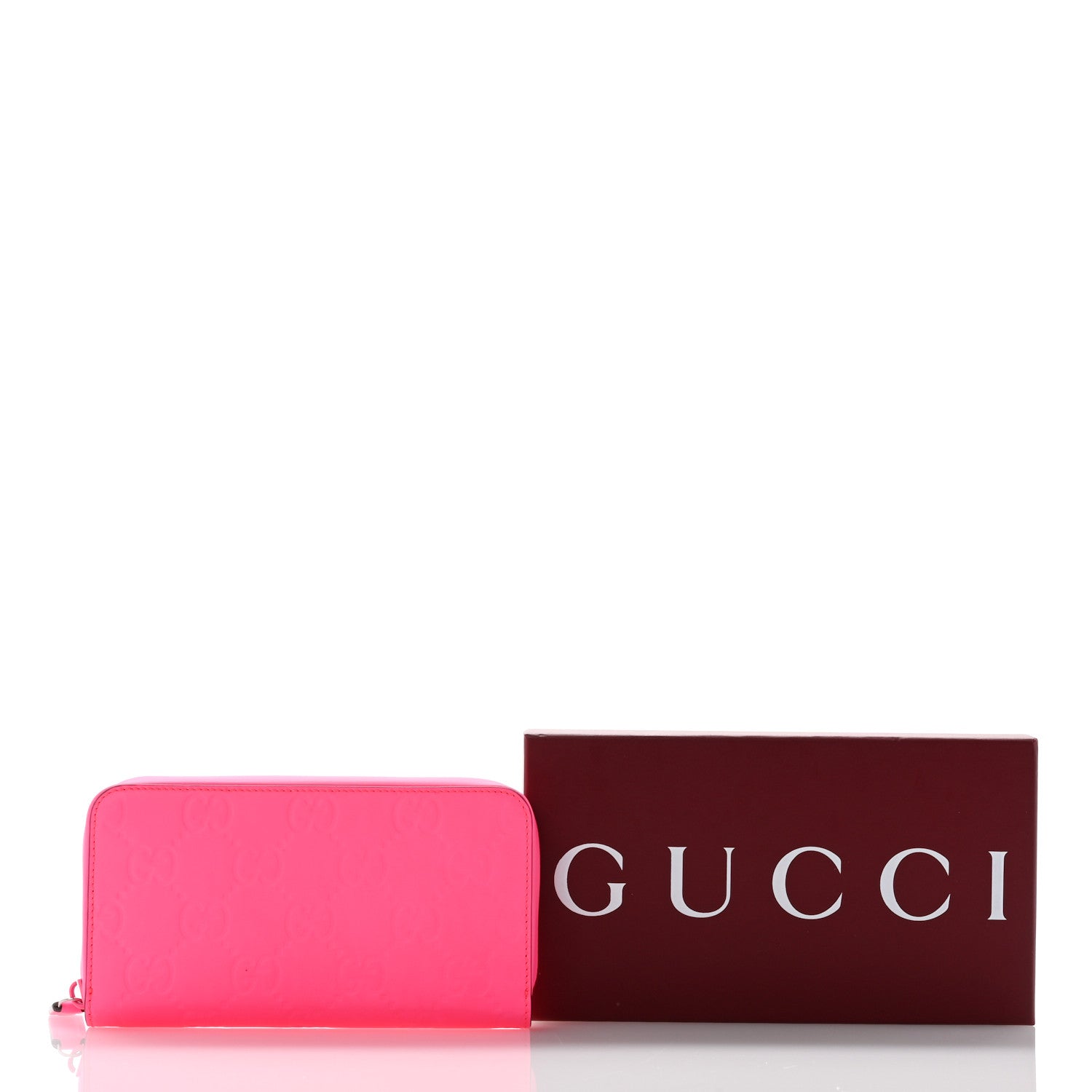 Gucci Calfskin GG Rubber Effect Zip Around Wallet Pink 11 of 11