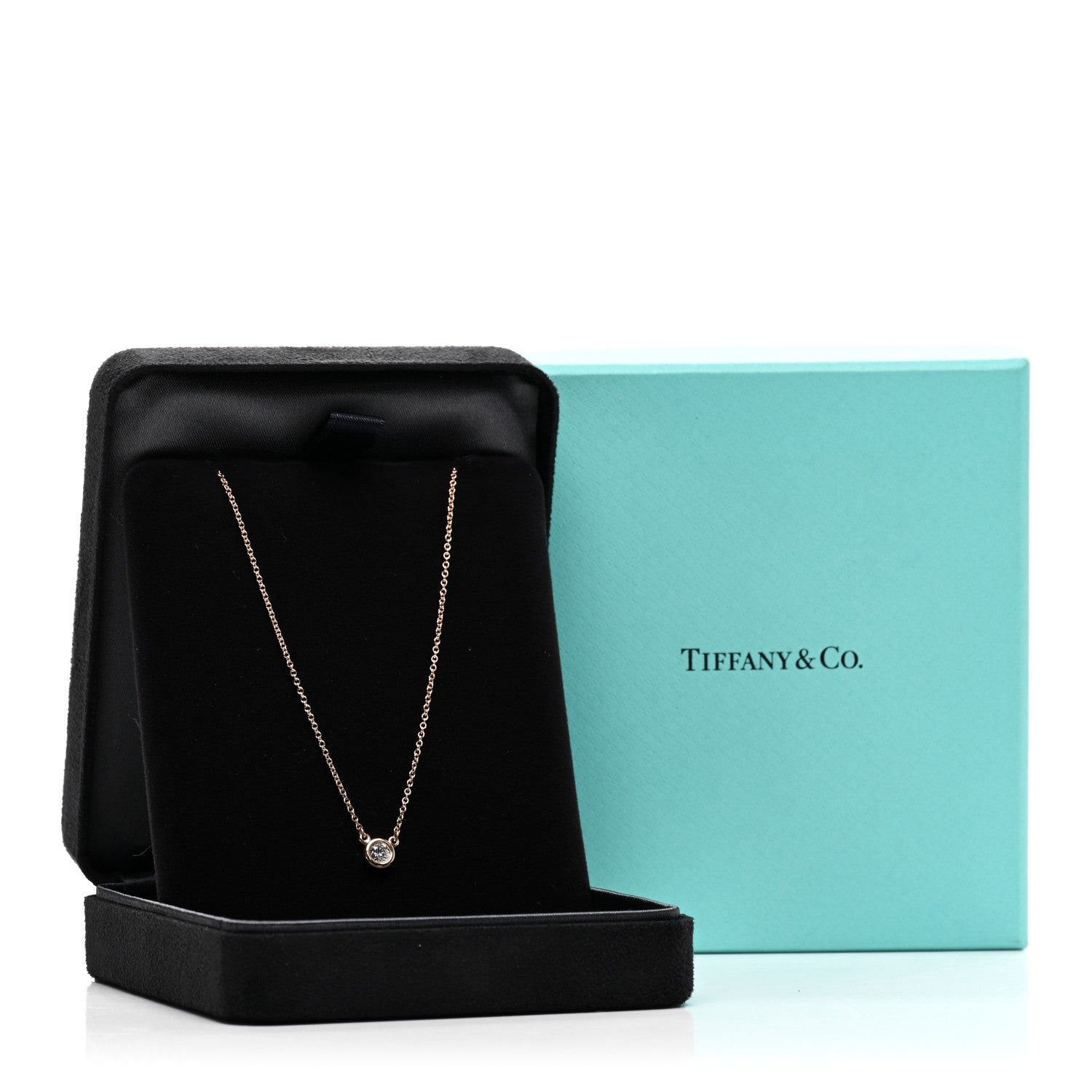 Tiffany 18K Rose Gold Diamond .17ct Elsa Peretti Diamonds by the Yard Pendant Necklace 5 of 5