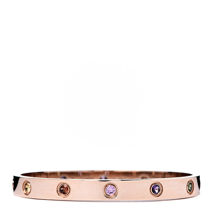 Cartier 18K Pink Gold Sapphire Garnet Amethyst LOVE Bracelet 16 1 of 7