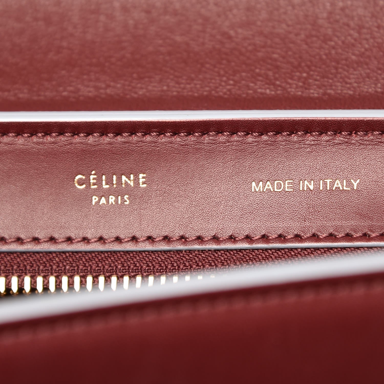 Celine Smooth Calfskin Small Bi-Color Trapeze Burgundy Azur 7 of 9