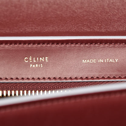 Celine Smooth Calfskin Small Bi-Color Trapeze Burgundy Azur 7 of 9