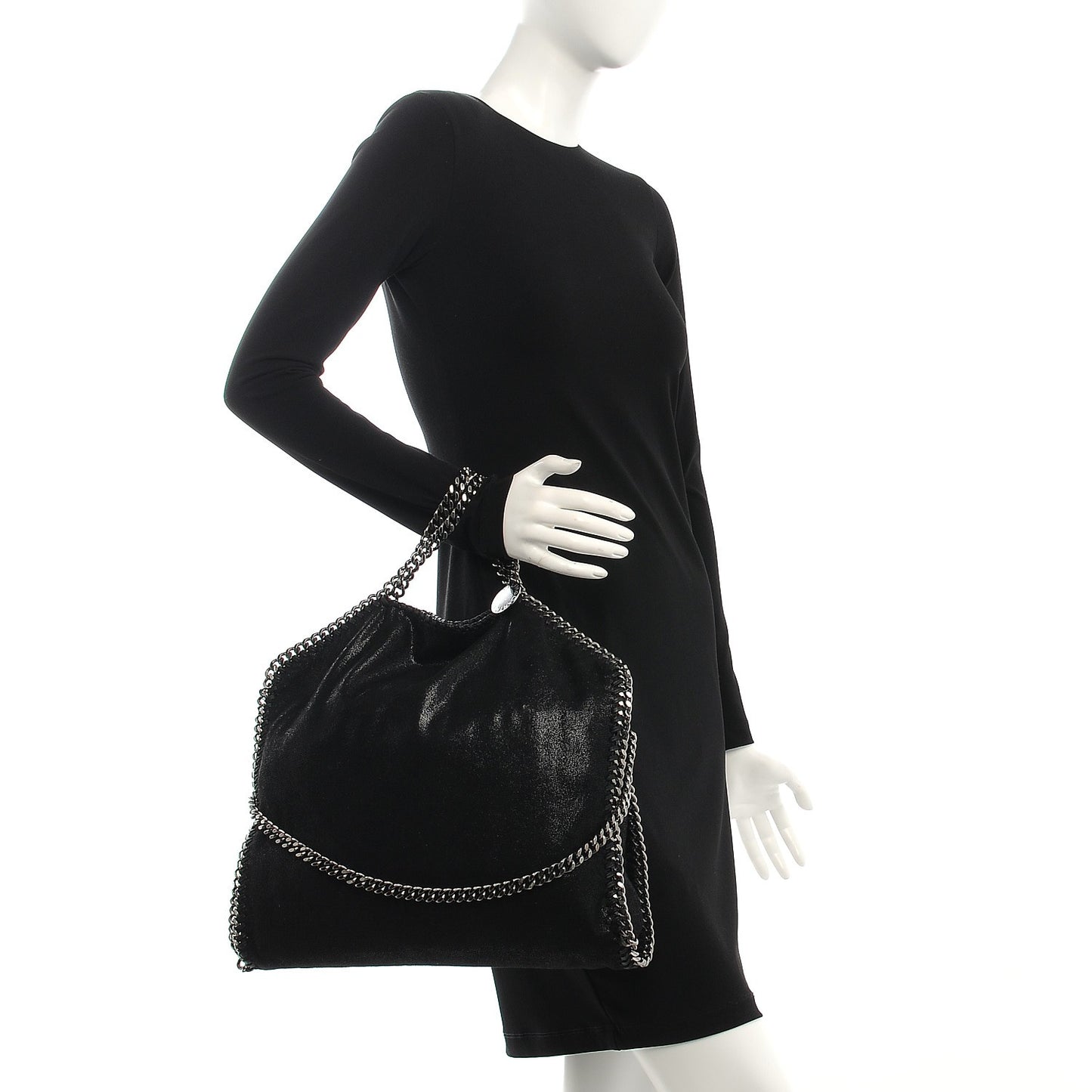 Shaggy Deer Falabella Fold Over Tote Black