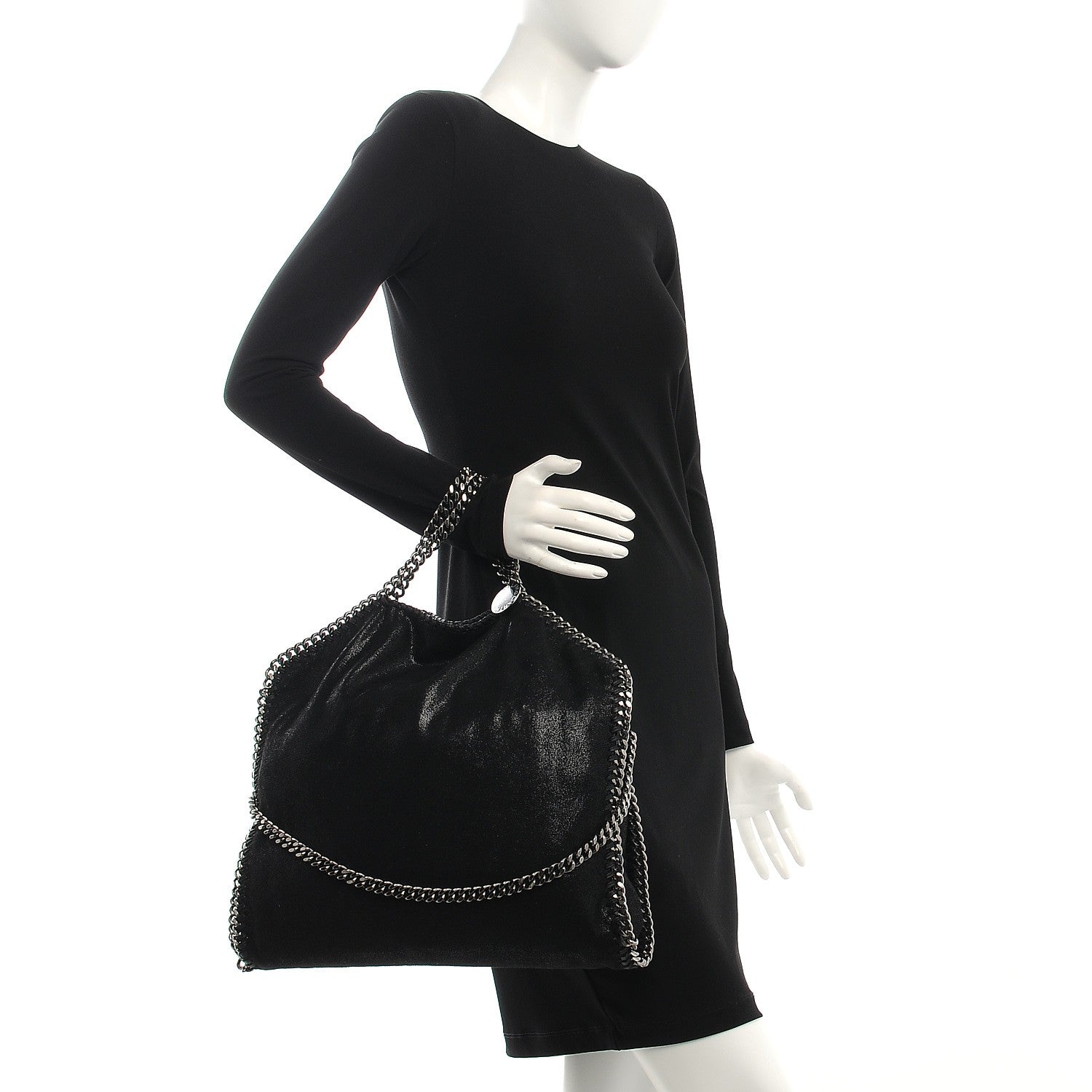 Stella McCartney Shaggy Deer Falabella Fold Over Tote Black 3 of 9