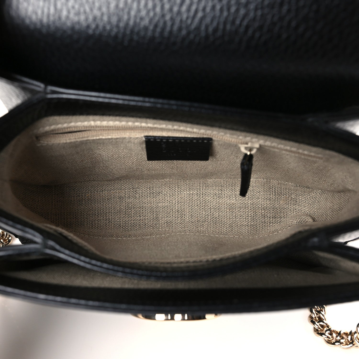 Gucci Dollar Calfskin Interlocking G Crossbody Bag Black 5 of 9