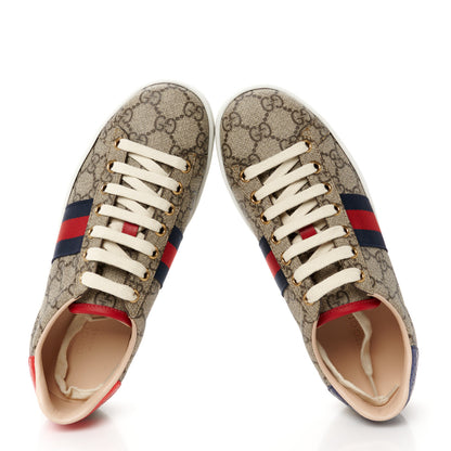 Gucci GG Supreme Monogram Womens Ace Low-Top Sneaker 35.5 Beige 2 of 10