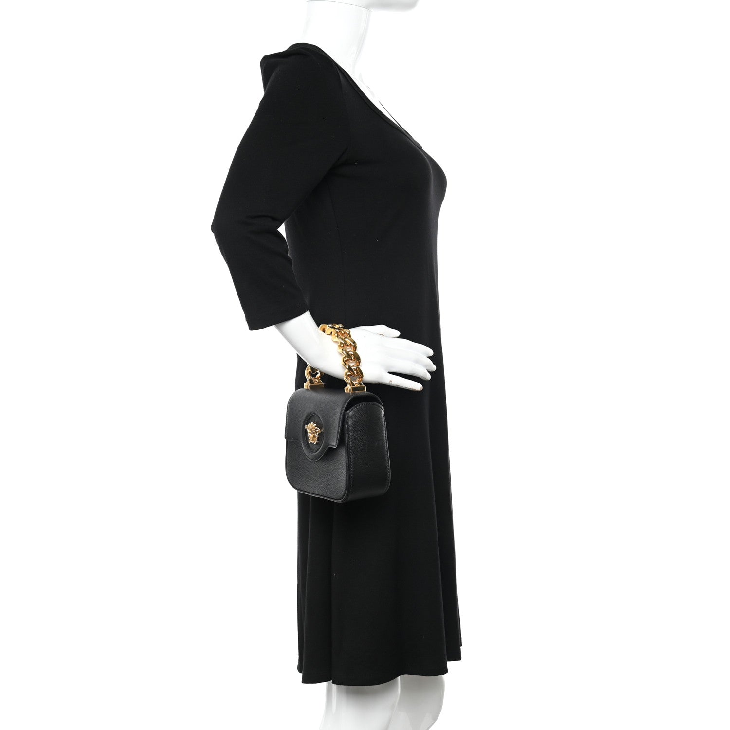 Versace Grained Calfskin Mini La Medusa Bag Black 2 of 11