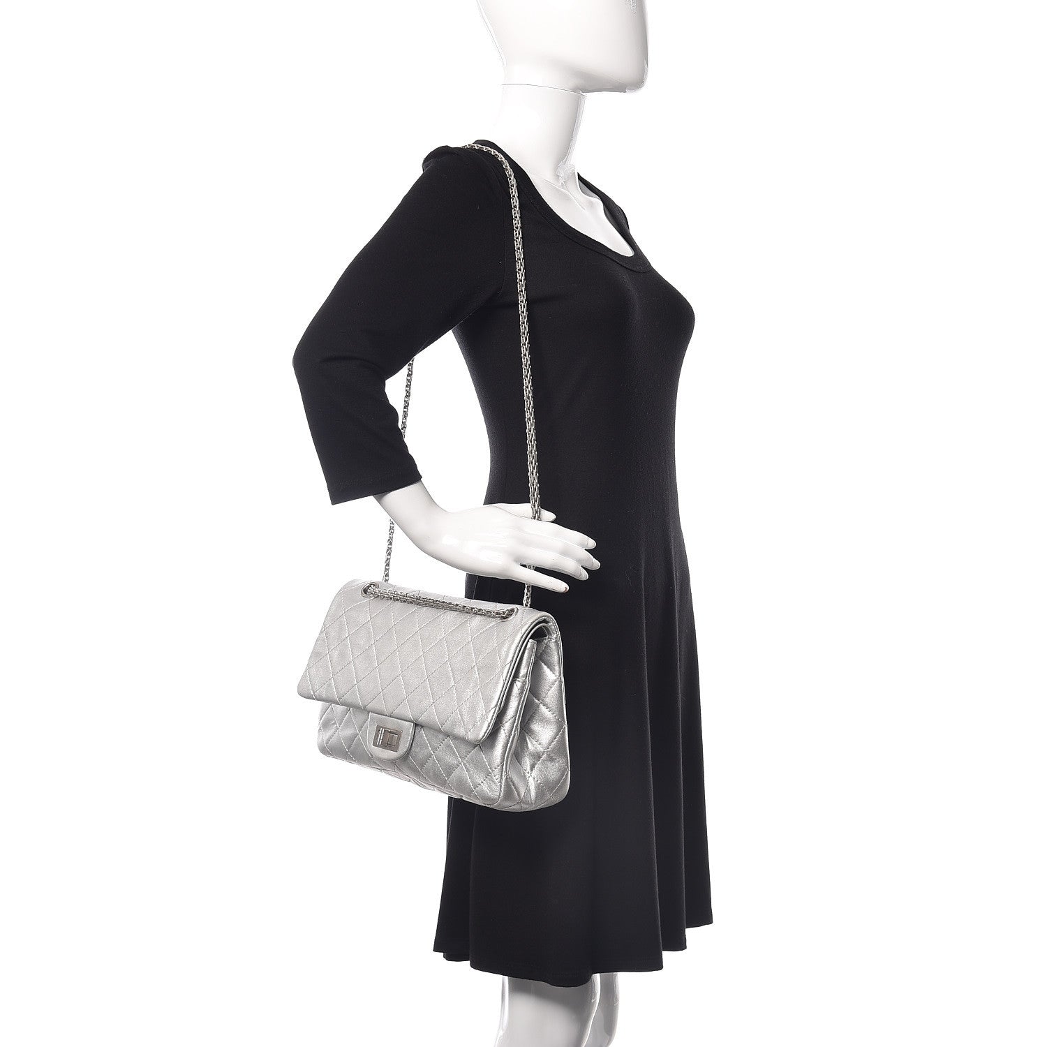 Chanel Metallic Lambskin Quilted 2.55 Reissue 227 Flap Silver 2 of 17