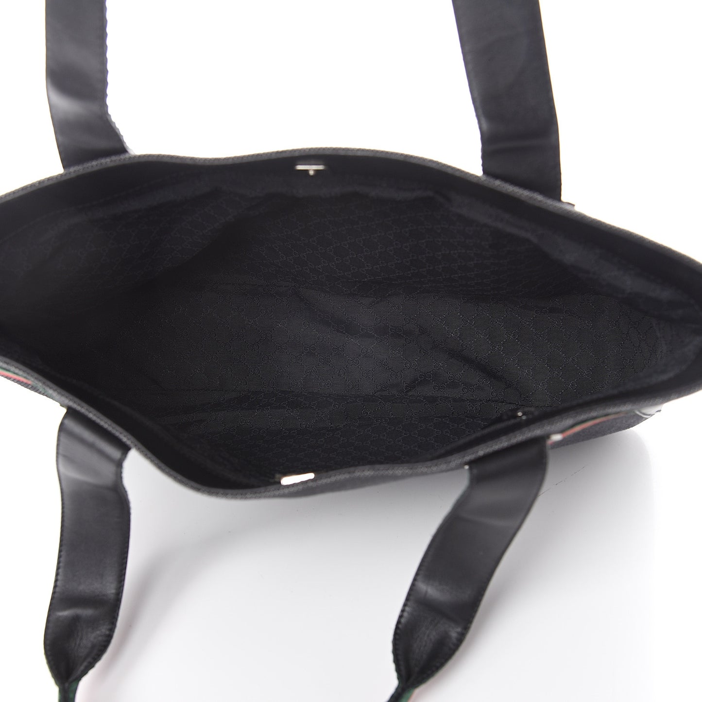 Denim Calfskin Web Tote Black