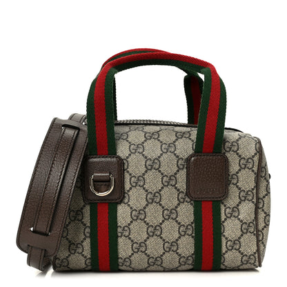 Gucci GG Supreme Web Mini GG Top Handle Bag Beige Ebony New Acero 1 of 11