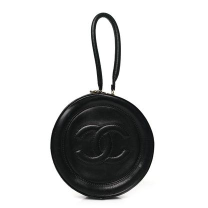 Chanel Lambskin Square Quilted Round Shoulder Bag Black 1 of 11