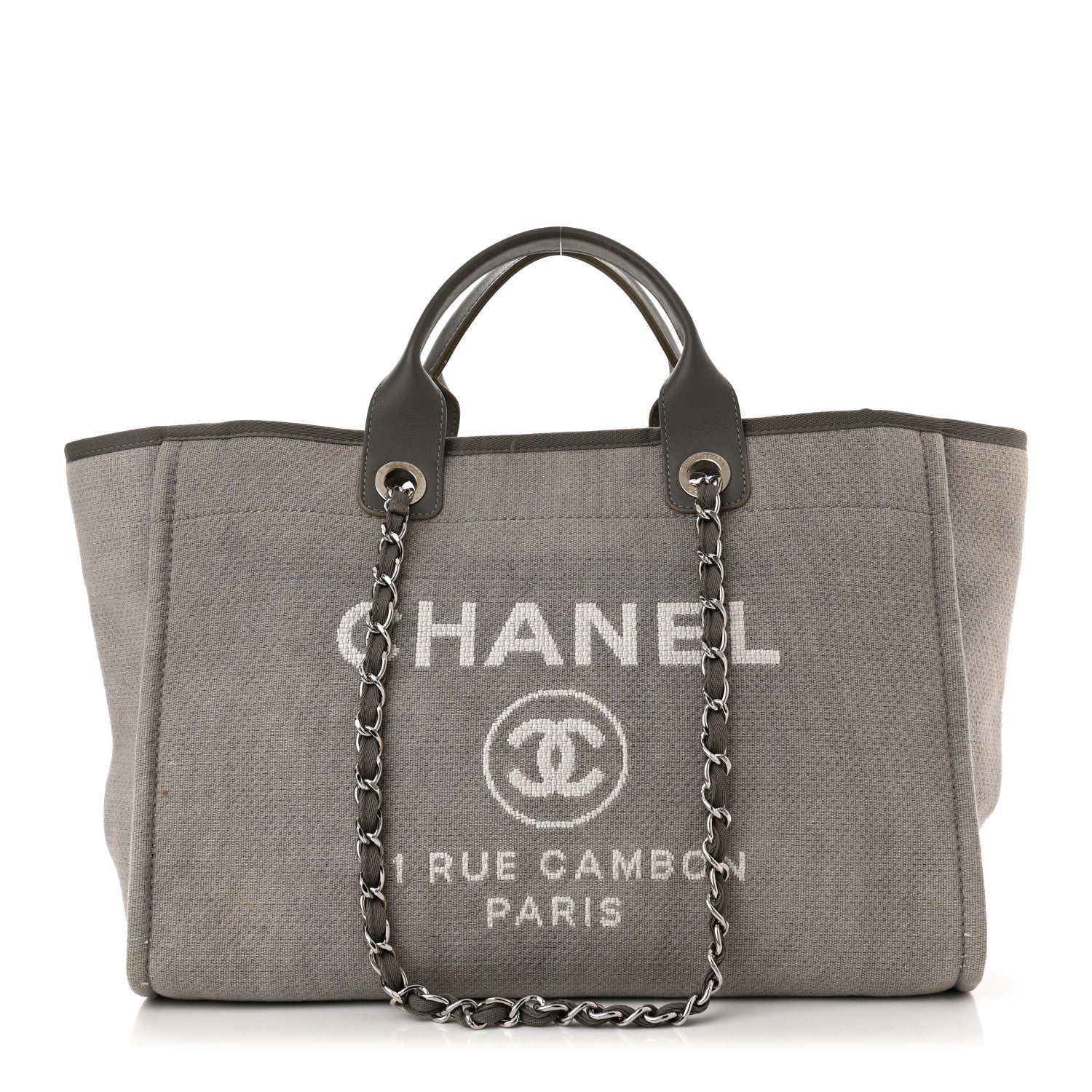 Chanel Canvas Large Deauville Tote Grey 1 of 11