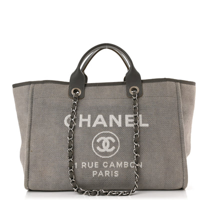 Chanel Canvas Large Deauville Tote Grey 1 of 11