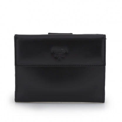 Prada Spazzolato French Flap Wallet Black 1 of 10