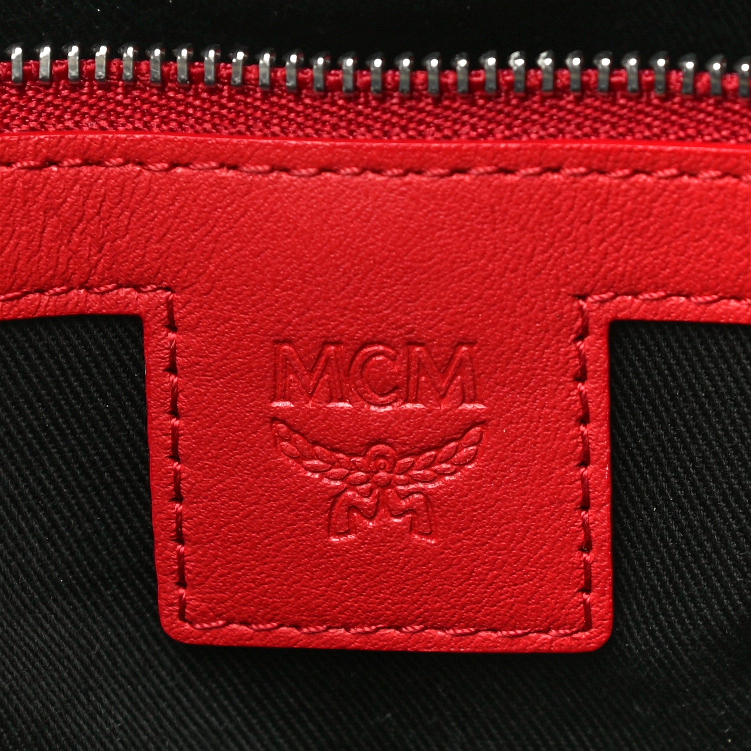 MCM Visetos Crossbody Pouch Black Red 6 of 15