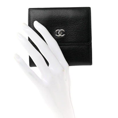 Chanel Goatskin Compact Double Sided Wallet Black 2 of 9