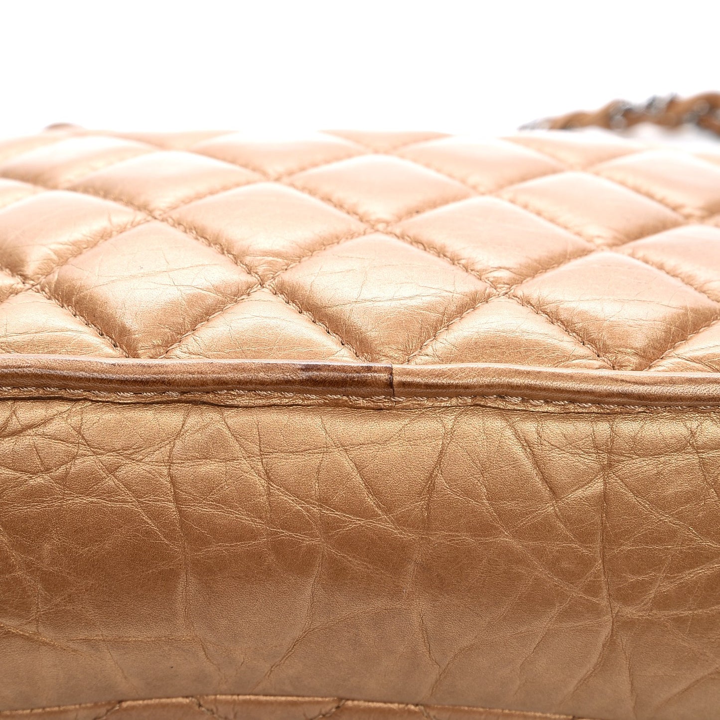 Aged Calfskin Vintage Ligne Flap Gold