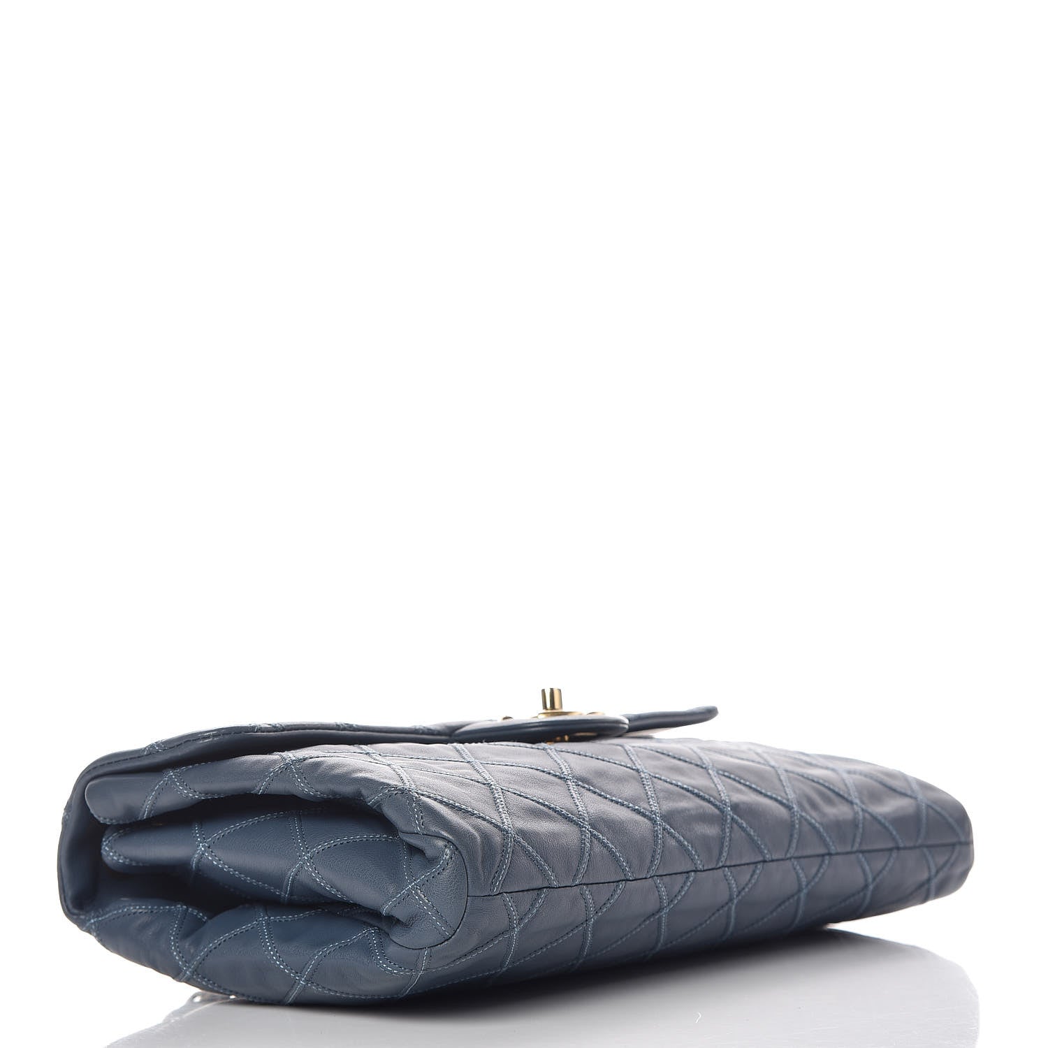 Chanel Calfskin Stitched Thin City Flap Dark Blue 4 of 9