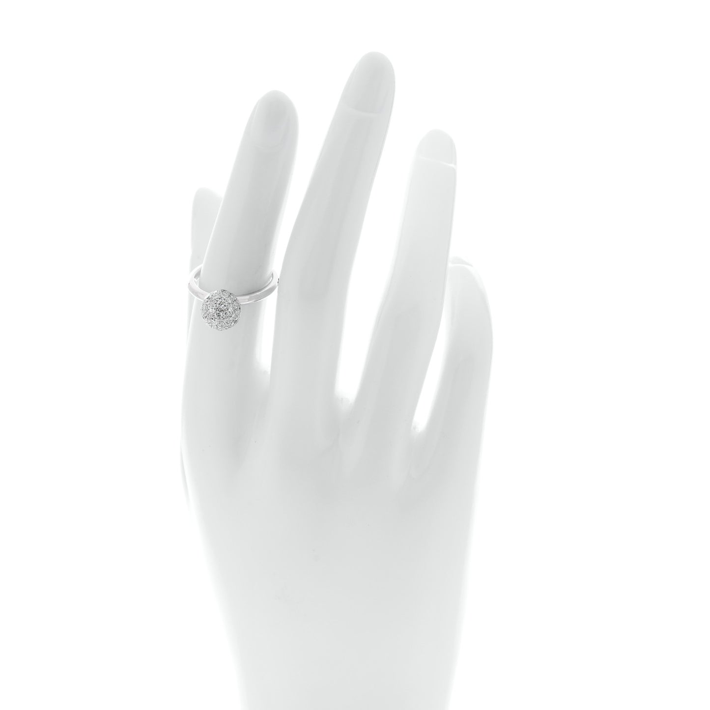 18K White Gold Diamond 8mm Hardwear Ball Ring 52 6