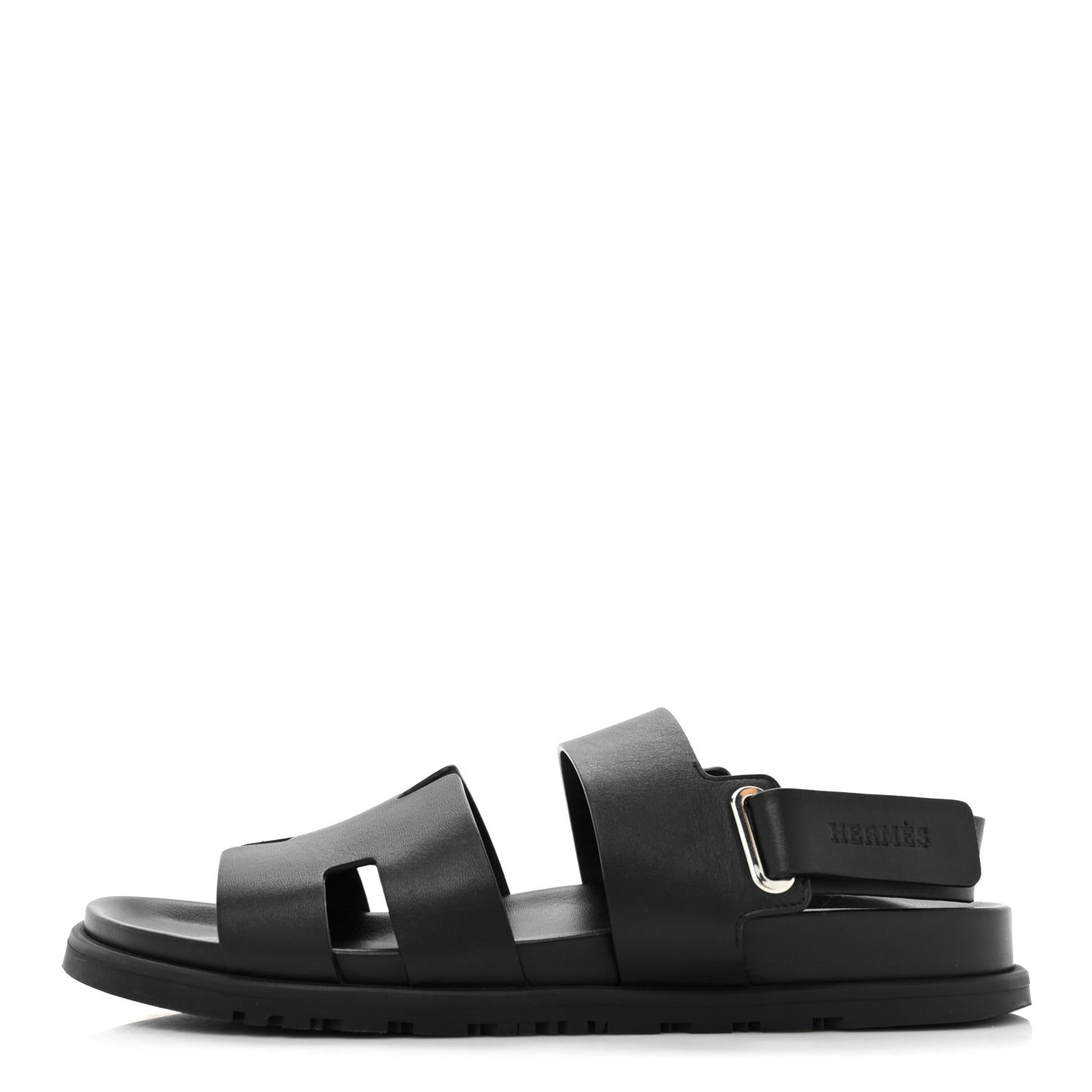 Calfskin Mens Genius Sandals 42.5 Black