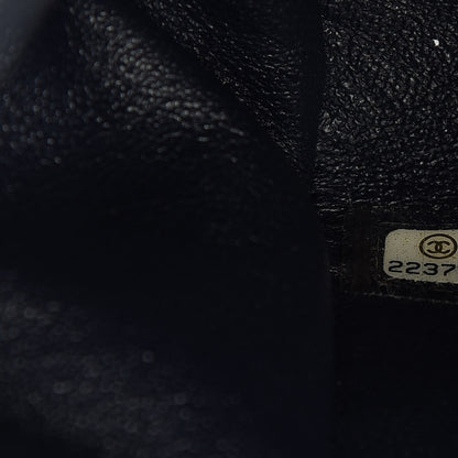 Chanel Caviar Quilted CC Accordion Shopping Bag Navy 7 of 15