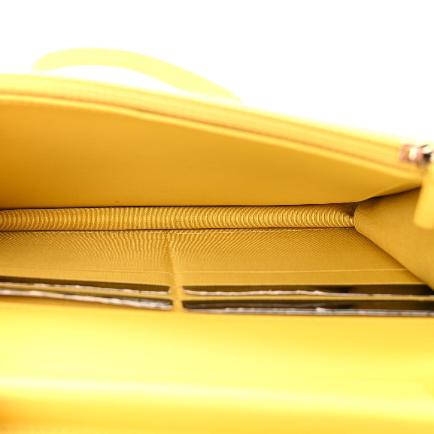 Caviar Quilted Boy Wallet On Chain WOC Yellow