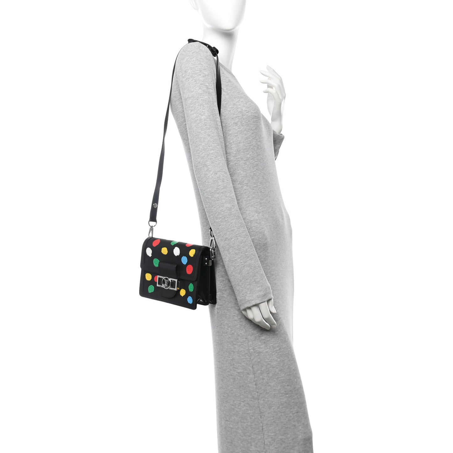 LV X YK Taurillon Dots Dauphine Mini Black