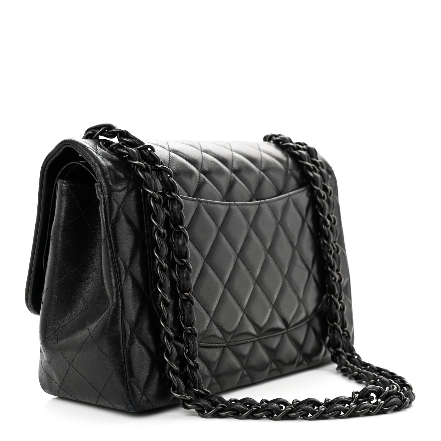 Chanel Lambskin Quilted Jumbo Double Flap So Black 3 of 14