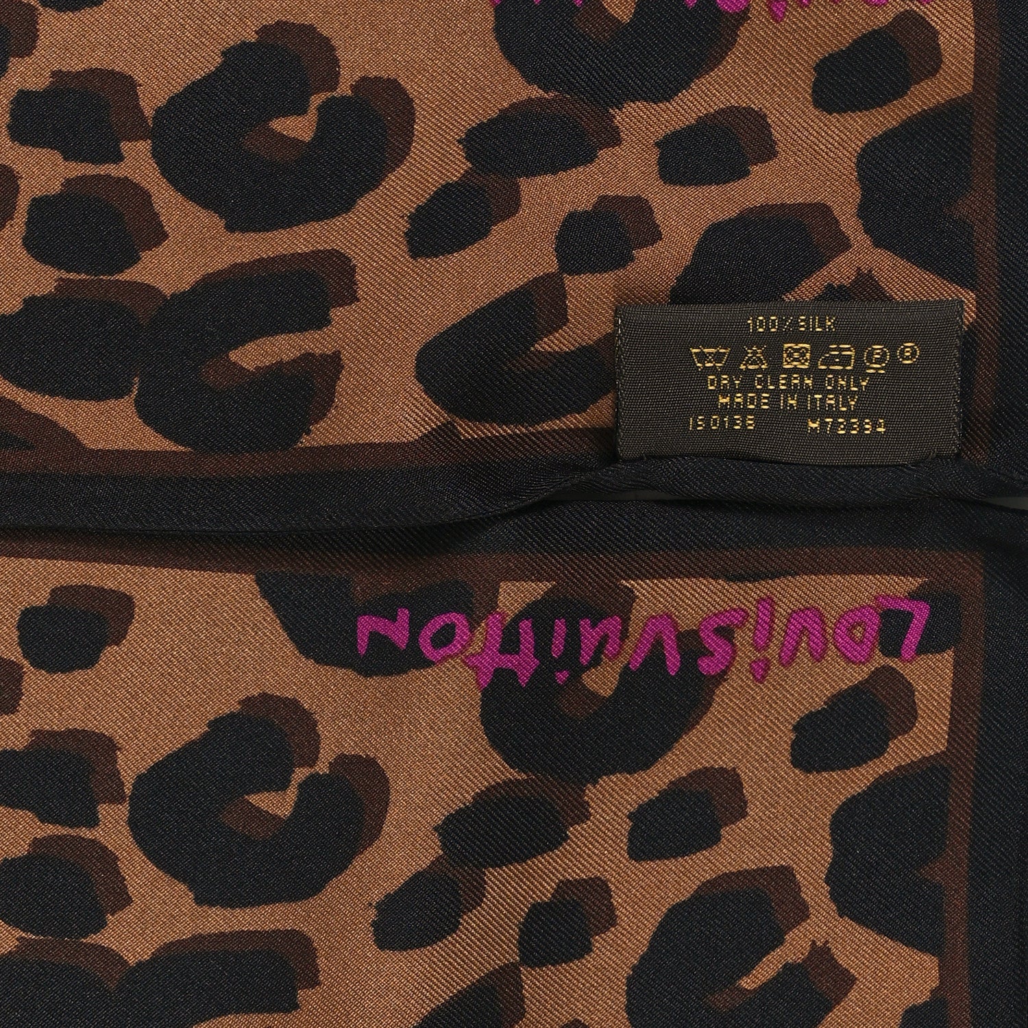 Louis Vuitton Silk Leopard Bandeau Scarf Marron 4 of 4