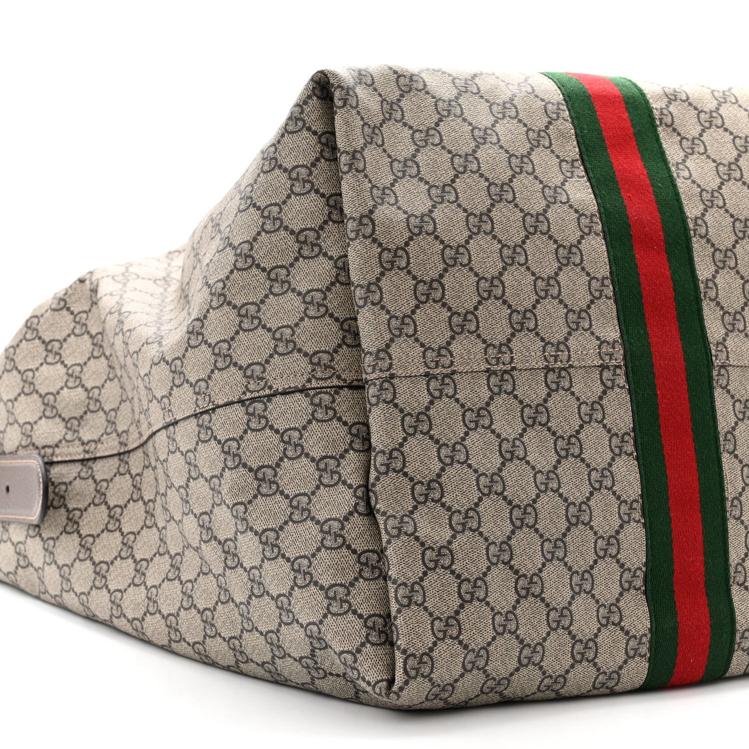 Gucci Tender GG Supreme Monogram Textured Dollar Calfskin Web Medium Jackie 1961 Crossbody Bag Beige Ebony New Acero 10 of 11