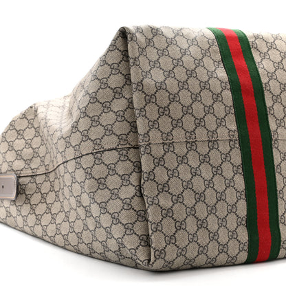 Gucci Tender GG Supreme Monogram Textured Dollar Calfskin Web Medium Jackie 1961 Crossbody Bag Beige Ebony New Acero 10 of 11
