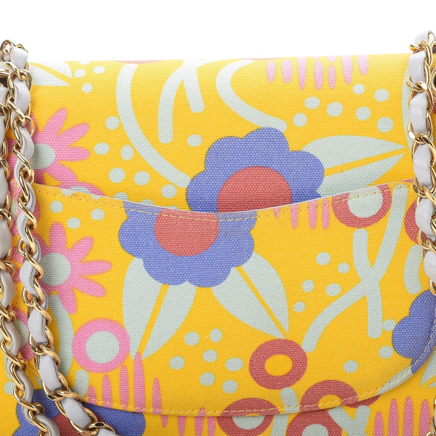 Canvas Printed Medium Double Flap Multicolor