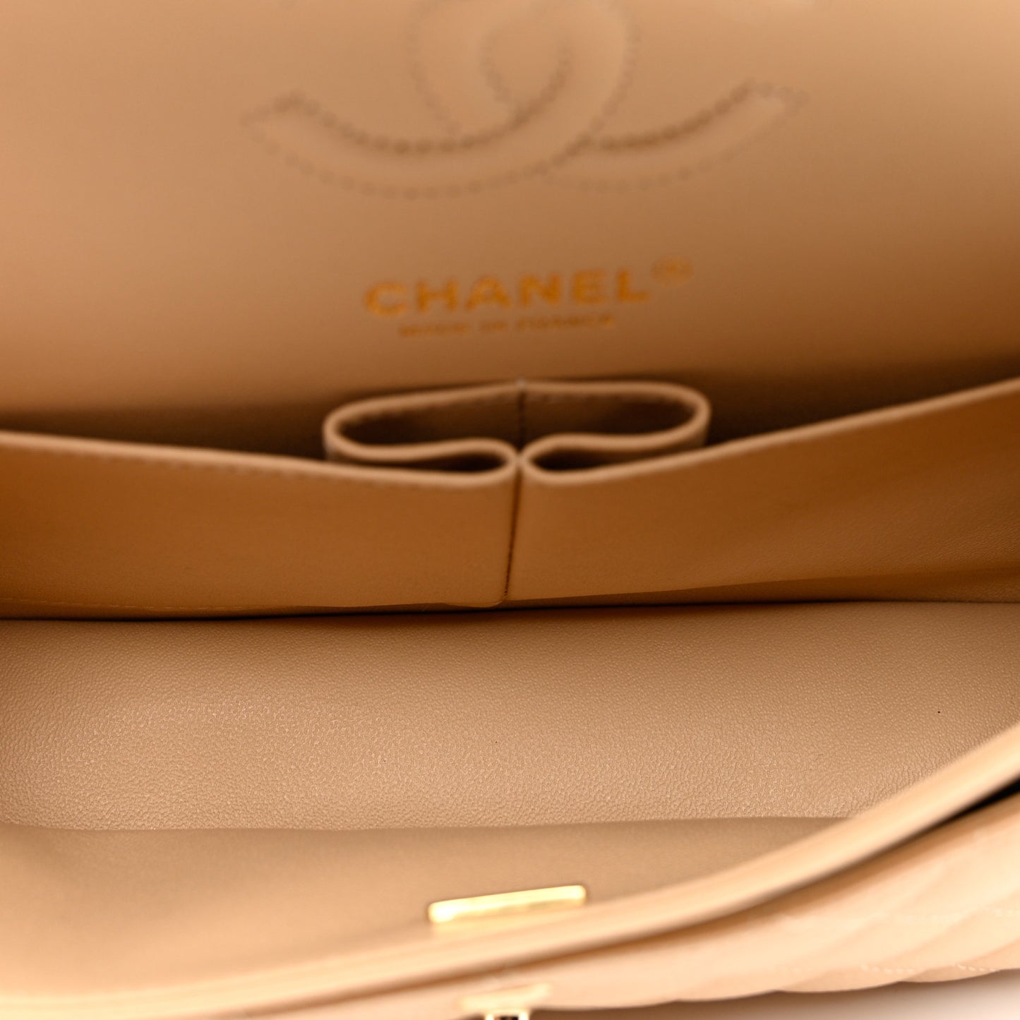 Caviar Quilted Small Double Flap Beige