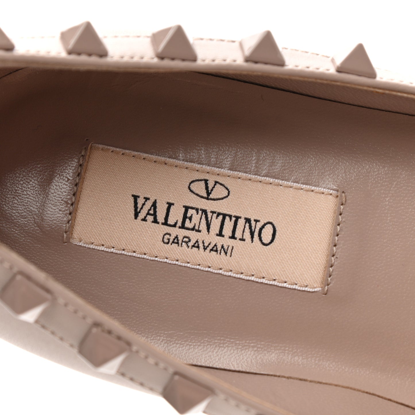 Nappa Rockstud Ballerina Flats 36.5 Poudre