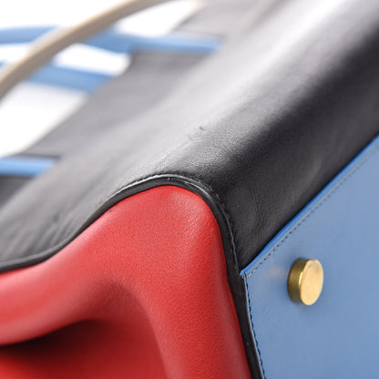 Saint Laurent Calfskin Small Cabas Rive Gauche Bag Black Red Yellow White 11 of 14