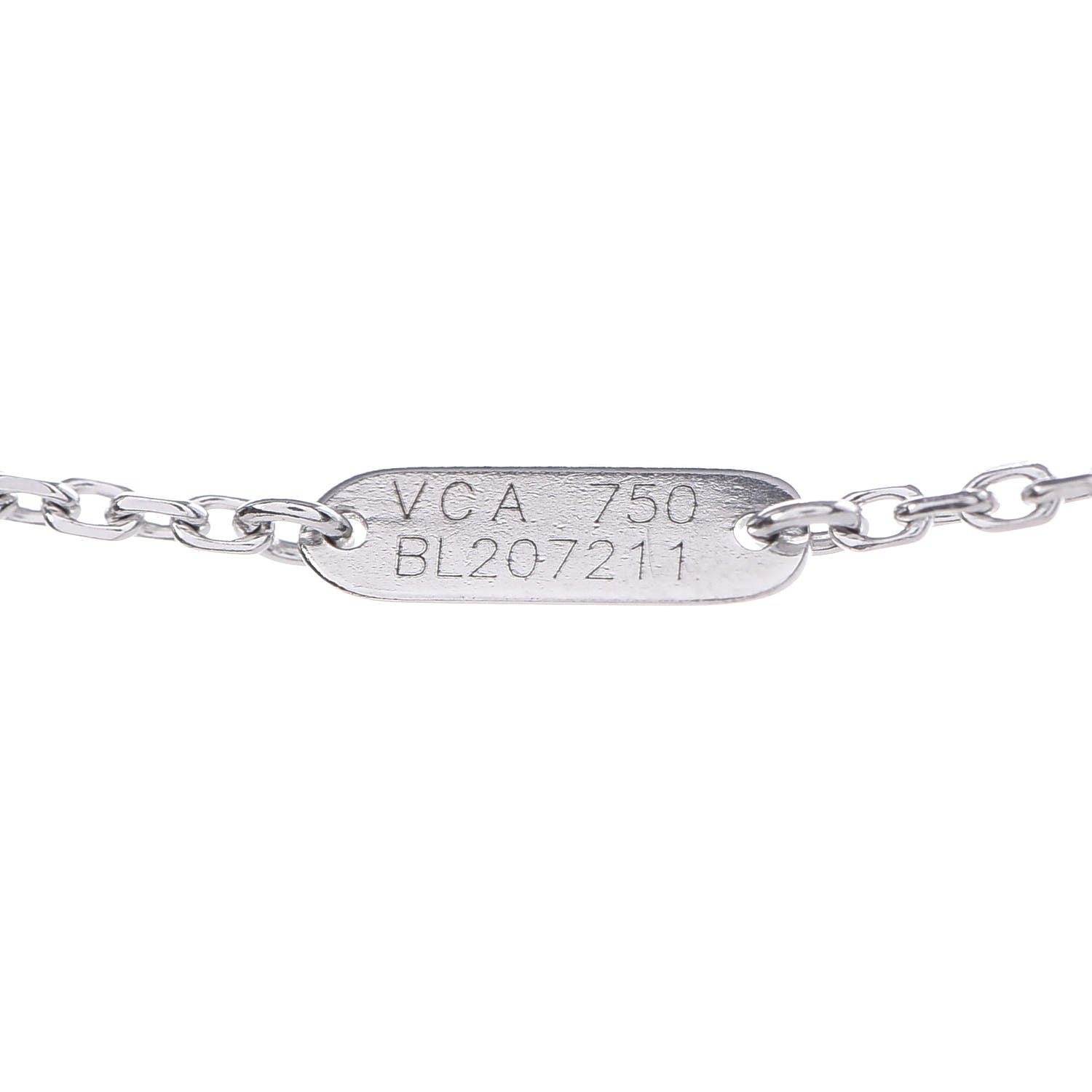 Van Cleef & Arpels 18K White Gold Mother of Pearl Vintage Alhambra Pendant Necklace 6 of 7