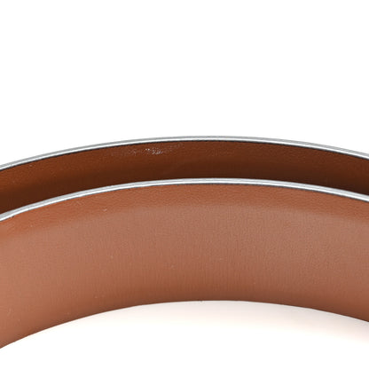 Valentino Garavani Glossy Calfskin VLogo Reversible 30mm Belt 85 34 Saddle Brown Black 5 of 6