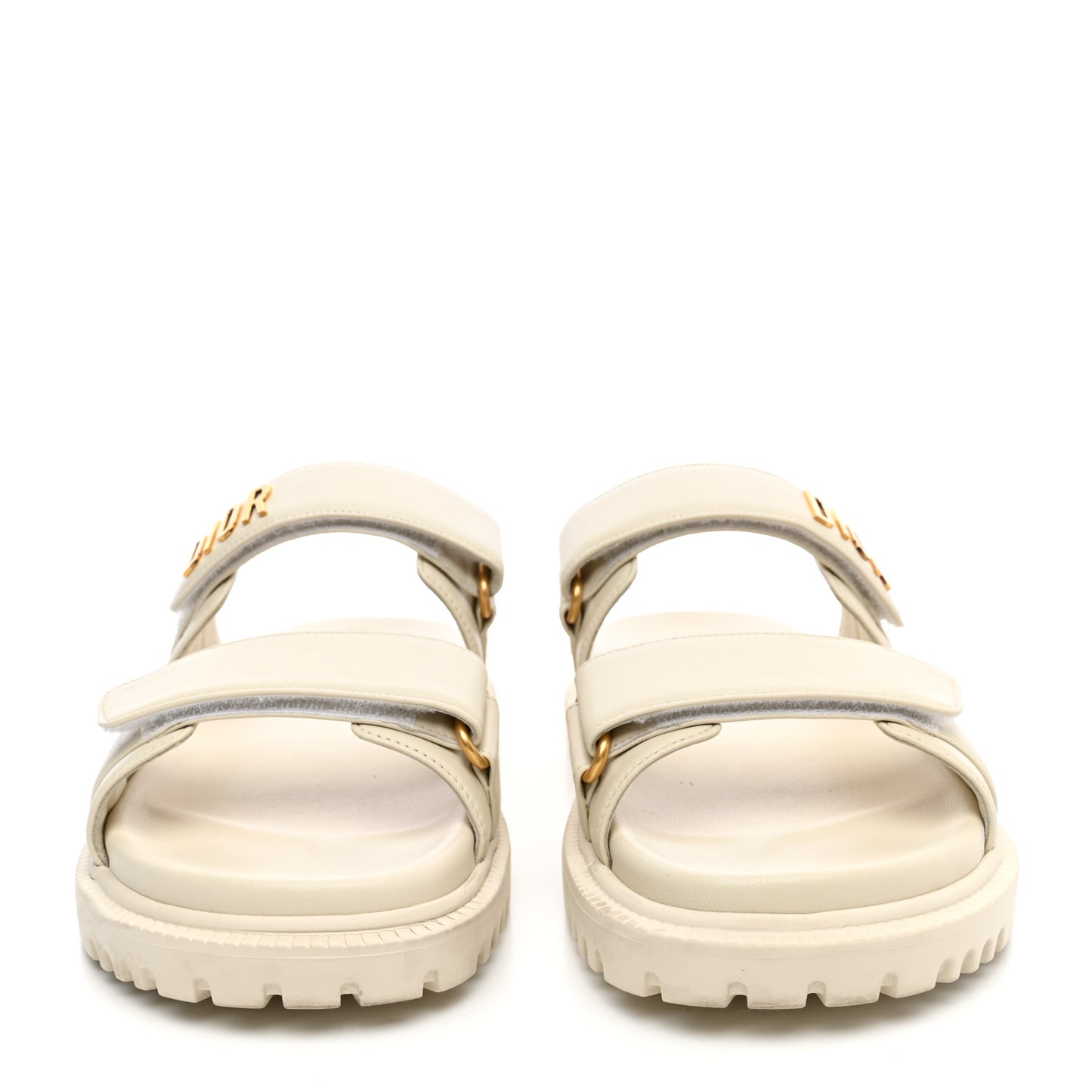 Lambskin Dioract 10mm Slide Sandals 37.5 Off White