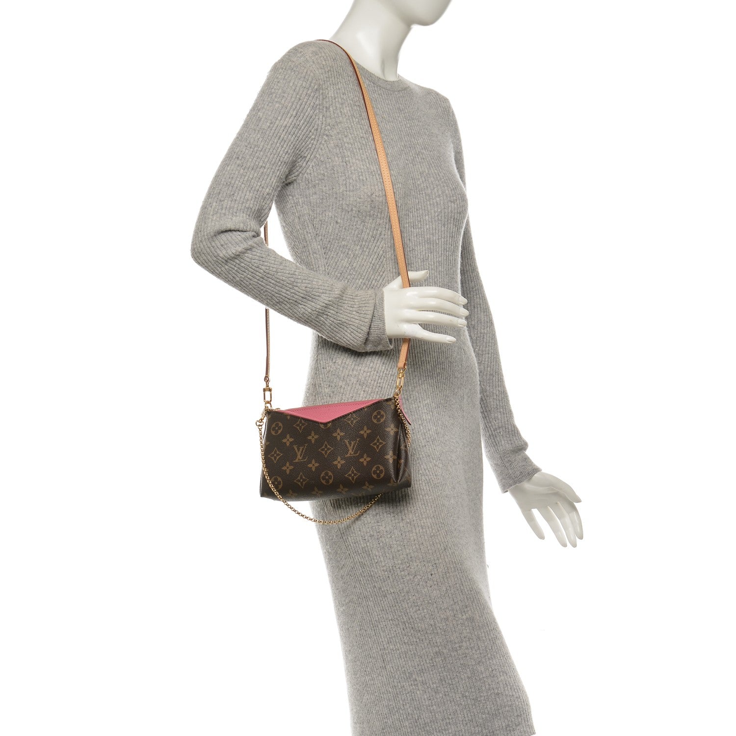 Louis Vuitton Monogram Pallas Clutch Rose Fizzy 2 of 7