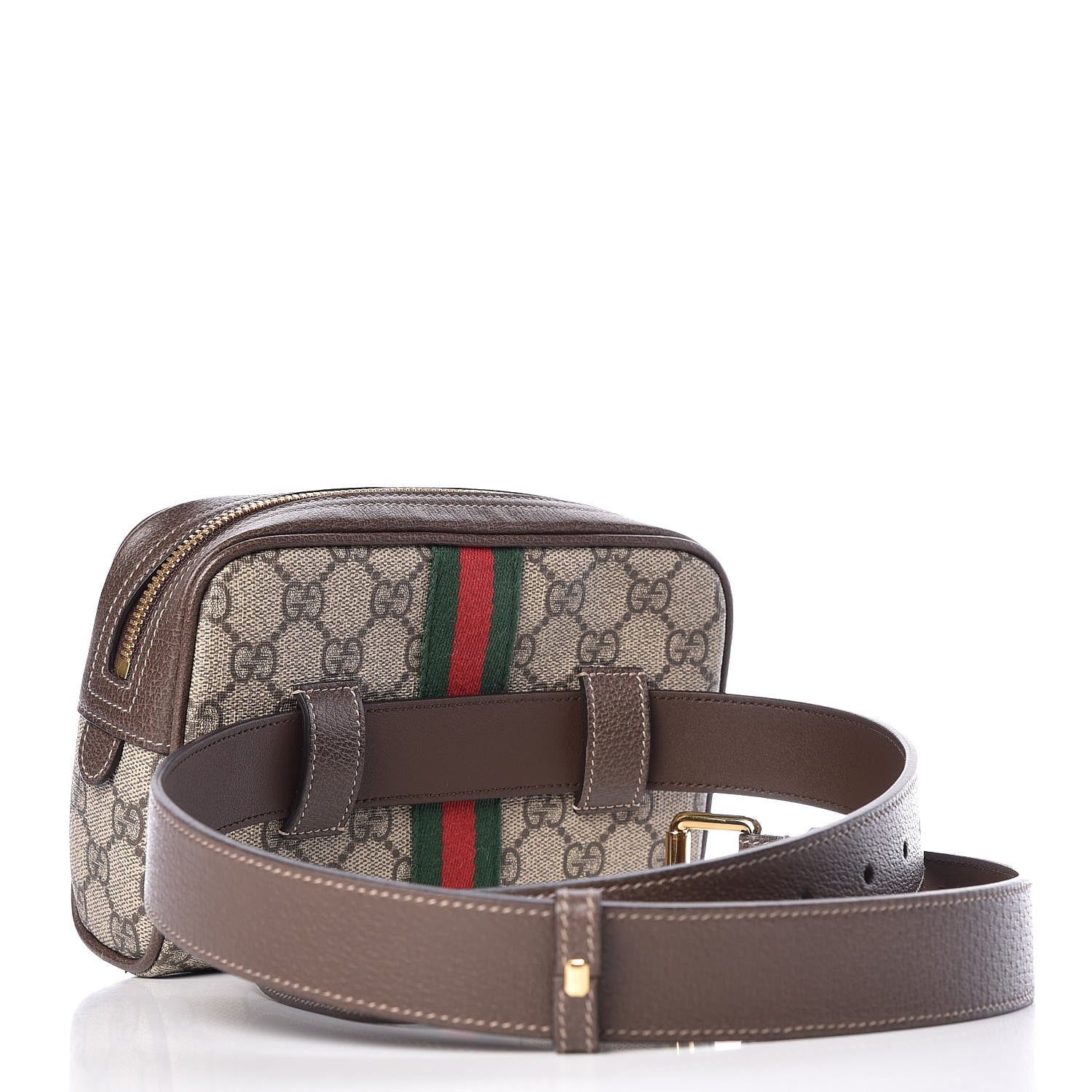 Gucci GG Supreme Monogram Web Small Ophidia Belt Bag 85 34 Dark Brown 3 of 9