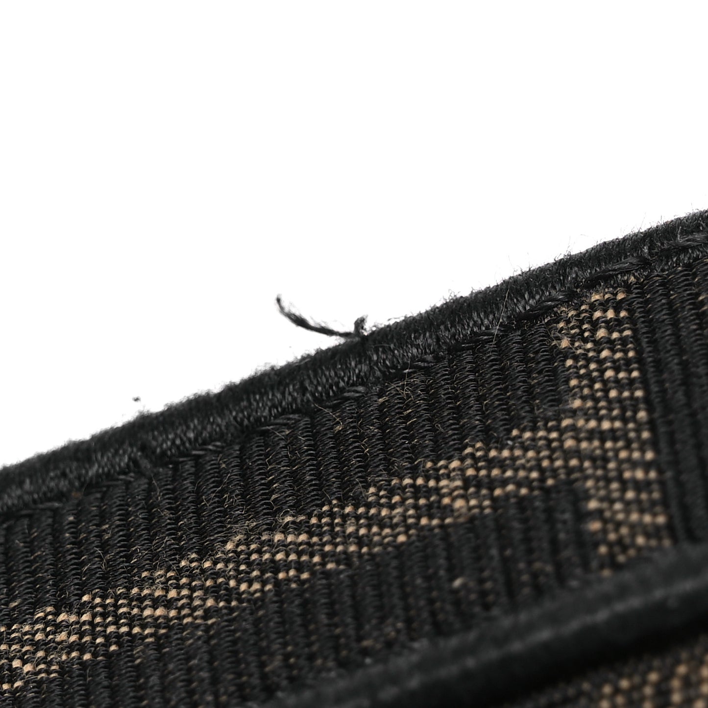 Fabric Jacquard FF 1974 Nano Maxi Buckle Baguette Charm Tobacco Moro Black