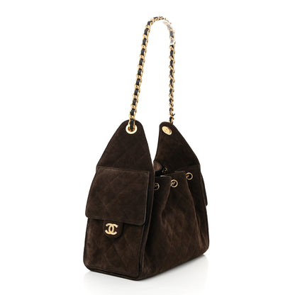 Chanel Suede Quilted Small Chanel 25 Handbag Dark Brown 3 of 11