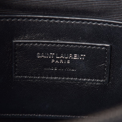 Saint Laurent Sheepskin Matelasse Chevron Monogram Large College Satchel Black 11 of 23
