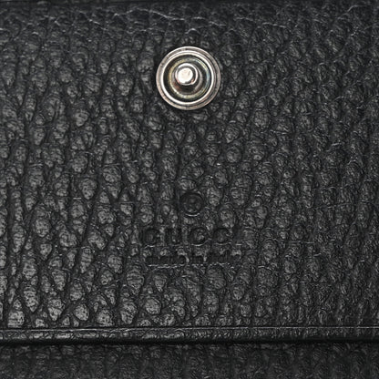 Gucci Dollar Calfskin Enamel Monochrome GG Marmont Card Case Black 6 of 9