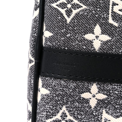 Louis Vuitton Denim Monogram Jacquard Speedy Bandouliere 25 Black 9 of 9