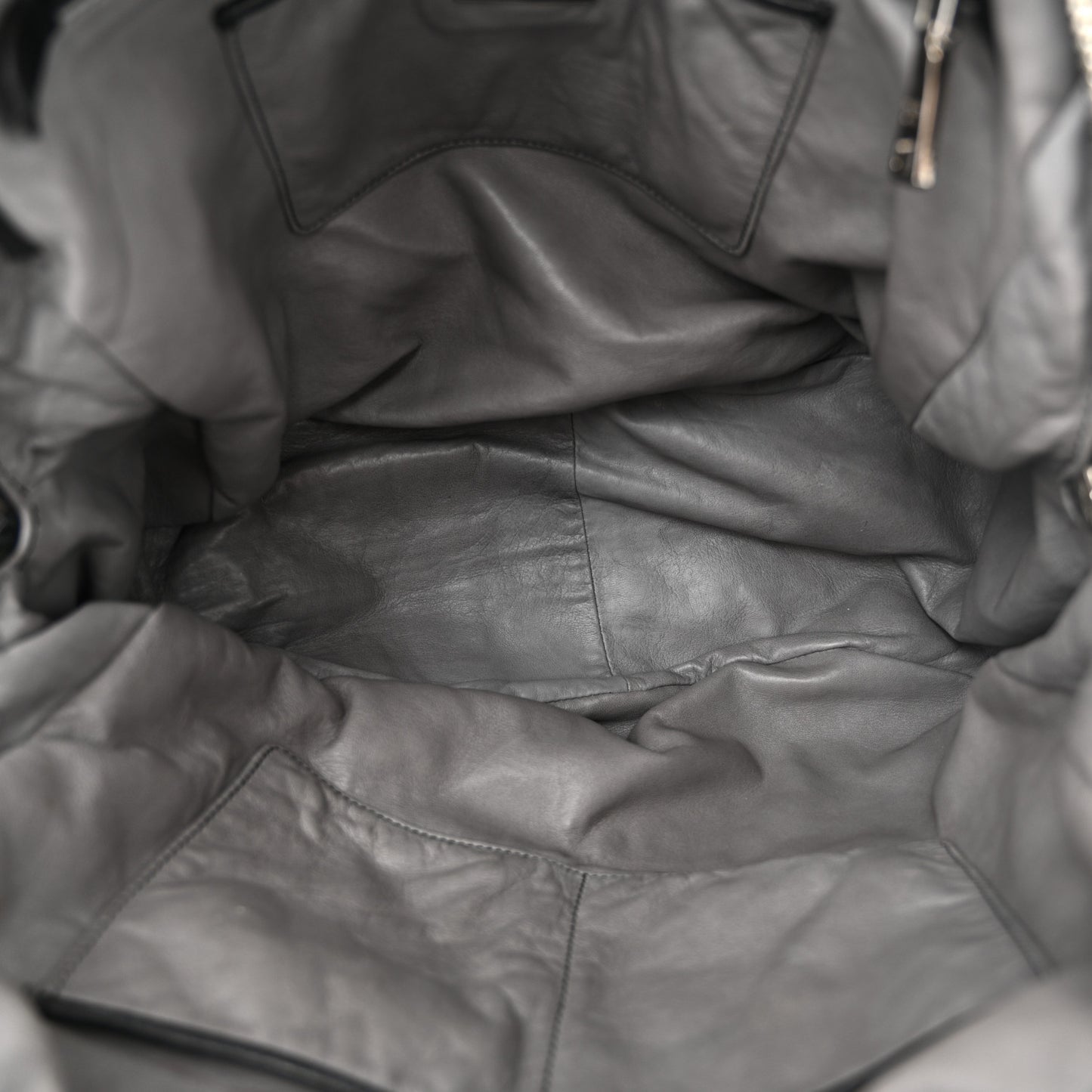 Nappa Gaufre Double Zip Tote Black