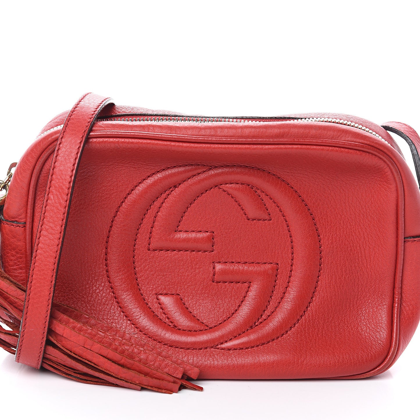 Pebbled Calfskin Small Soho Disco Bag Tabasco Red