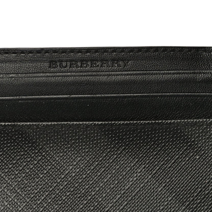 Burberry Grained Calfskin London Check Money Clip Card Case Navy Black 9 of 10