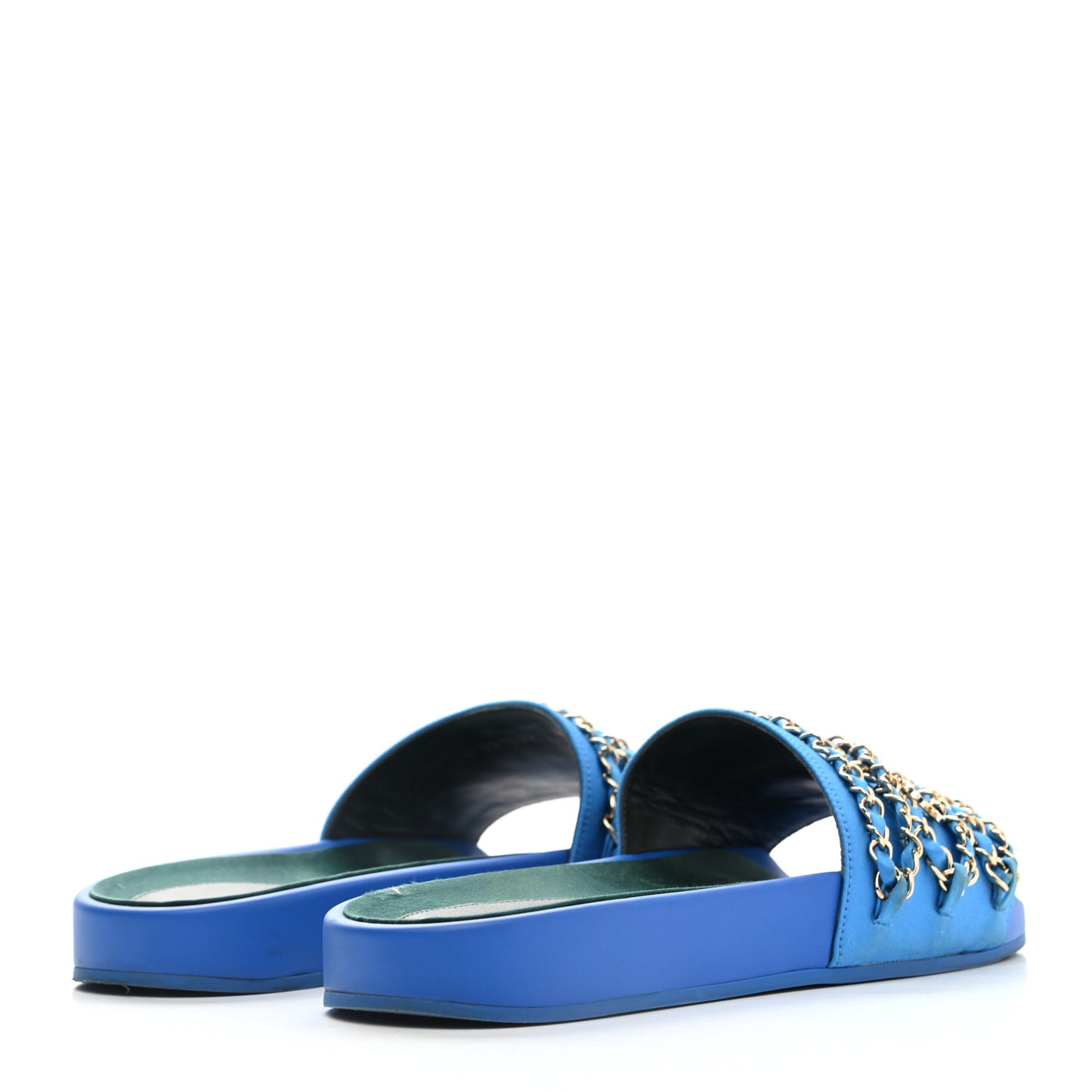 Canvas Chain Flat Sandals 40 Bright Blue